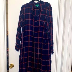 Long plaid dress/duster size 2X